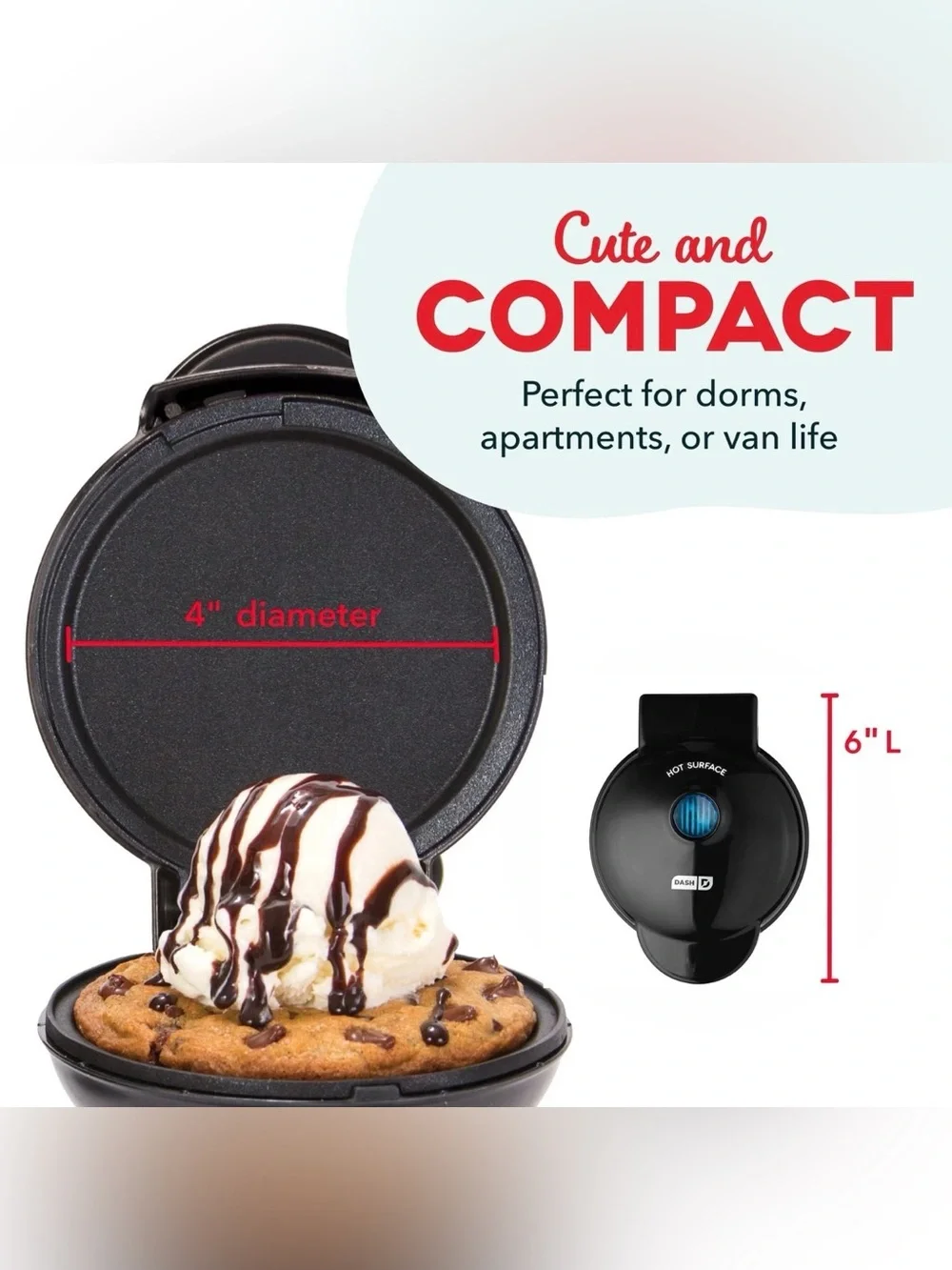 Dash Mini Maker Griddle Compact Griddle for Creative Homemade Treats - Nonstic